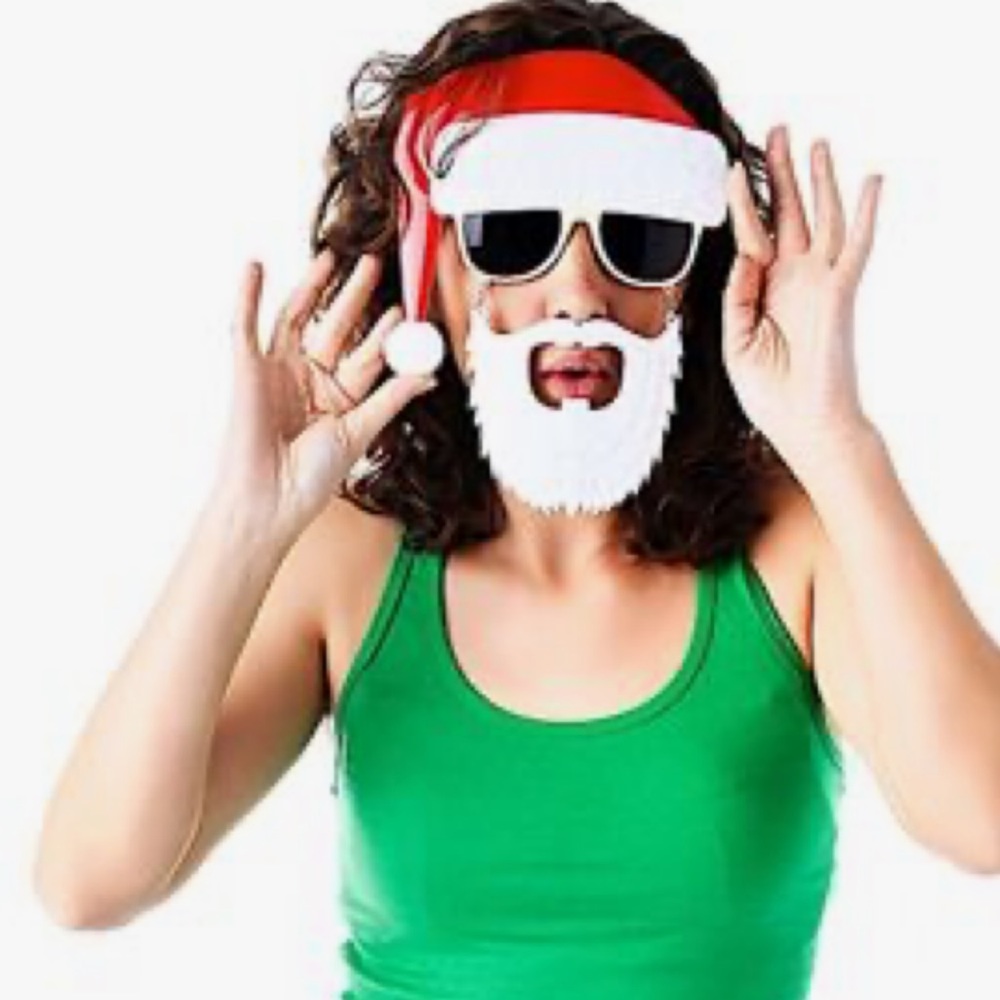 1 PC Holiday Christmas Party Fun Santa Reindeer Licensed Sunglass Sun-Stache